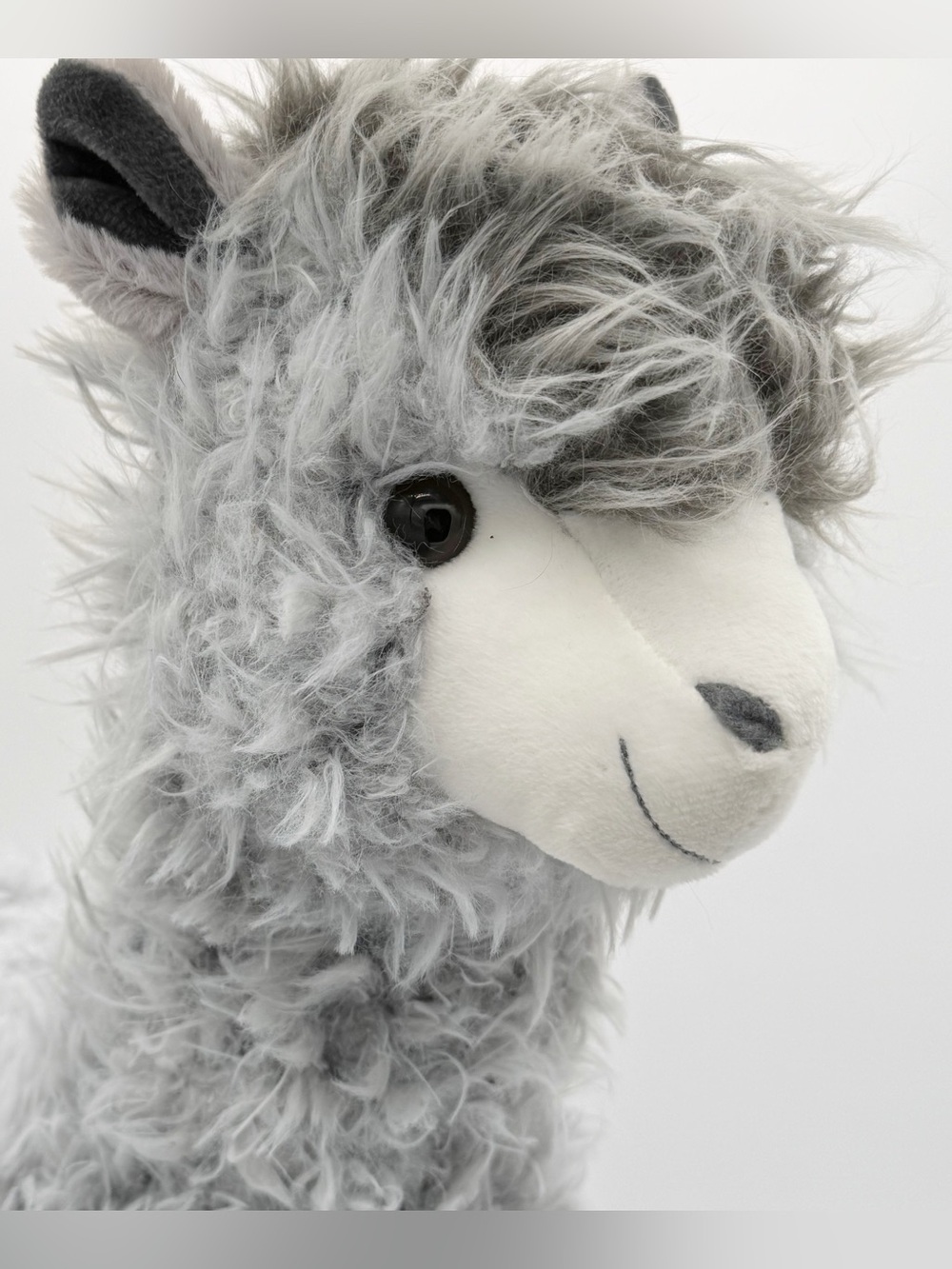 Signature 18” Gray and White Plush Furry Llama Stuffed Animal